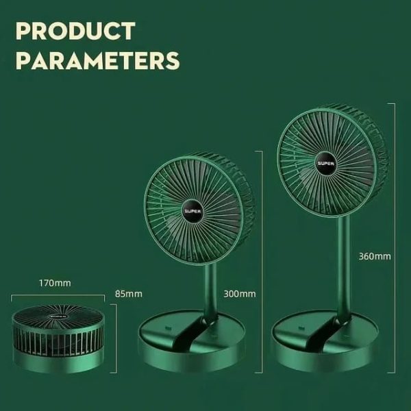 Portable Telescopic Folding Fan Table Desk Fan | 3 Speeds Adjustable Height Fan (non-chargeable)
