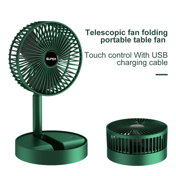 Portable Telescopic Folding Fan Table Desk Fan | 3 Speeds Adjustable Height Fan (non-chargeable)