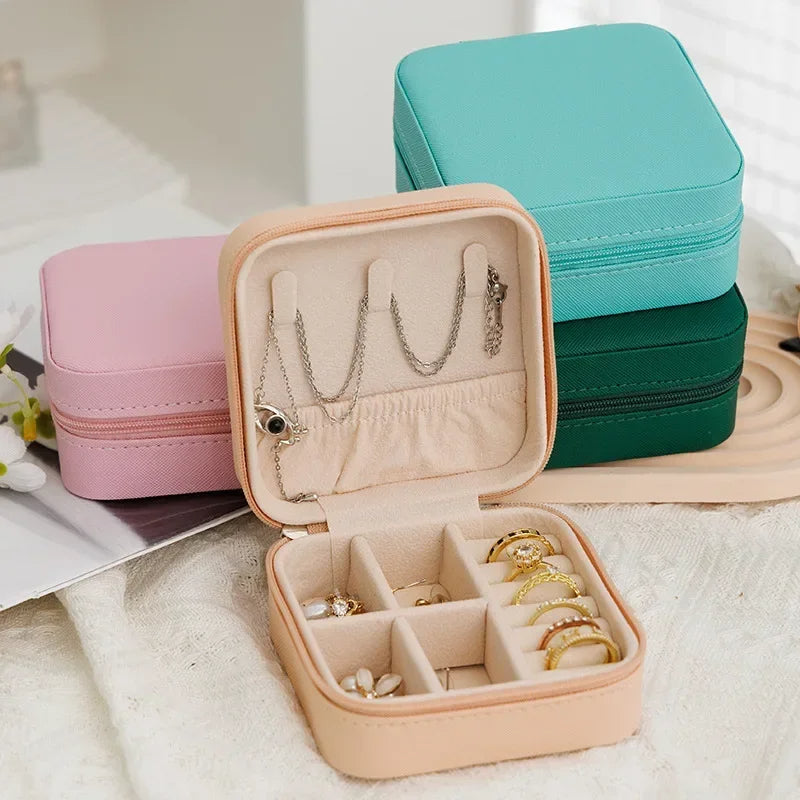 Portable Jewelry Box Storage Organizer Earring Holder Gift