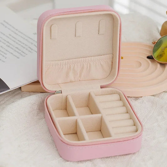 Portable Jewelry Box Storage Organizer Earring Holder Gift