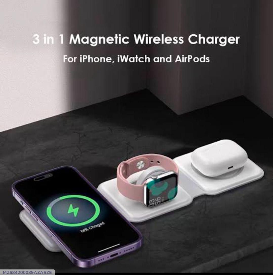 3 in 1 Wireless Charging Pad- 15 watts Power Hub3 in  Magnetic Charging Pad.